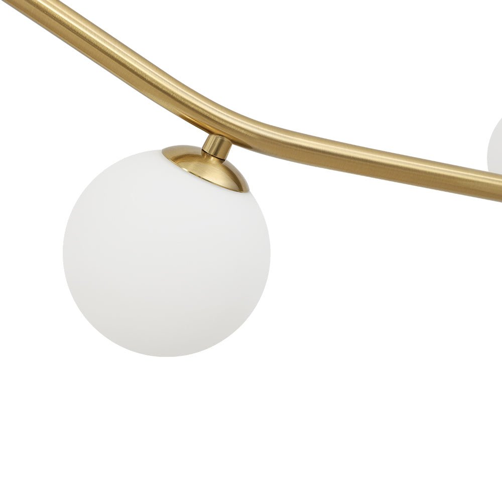 Eiriksd Funky Curved Linear Glass Chandelier - Lamp Copper