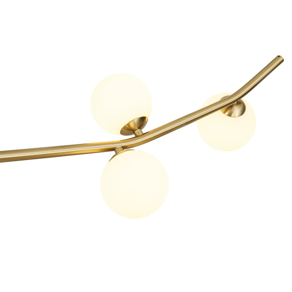 Eiriksd Funky Curved Linear Glass Chandelier - Lamp Copper