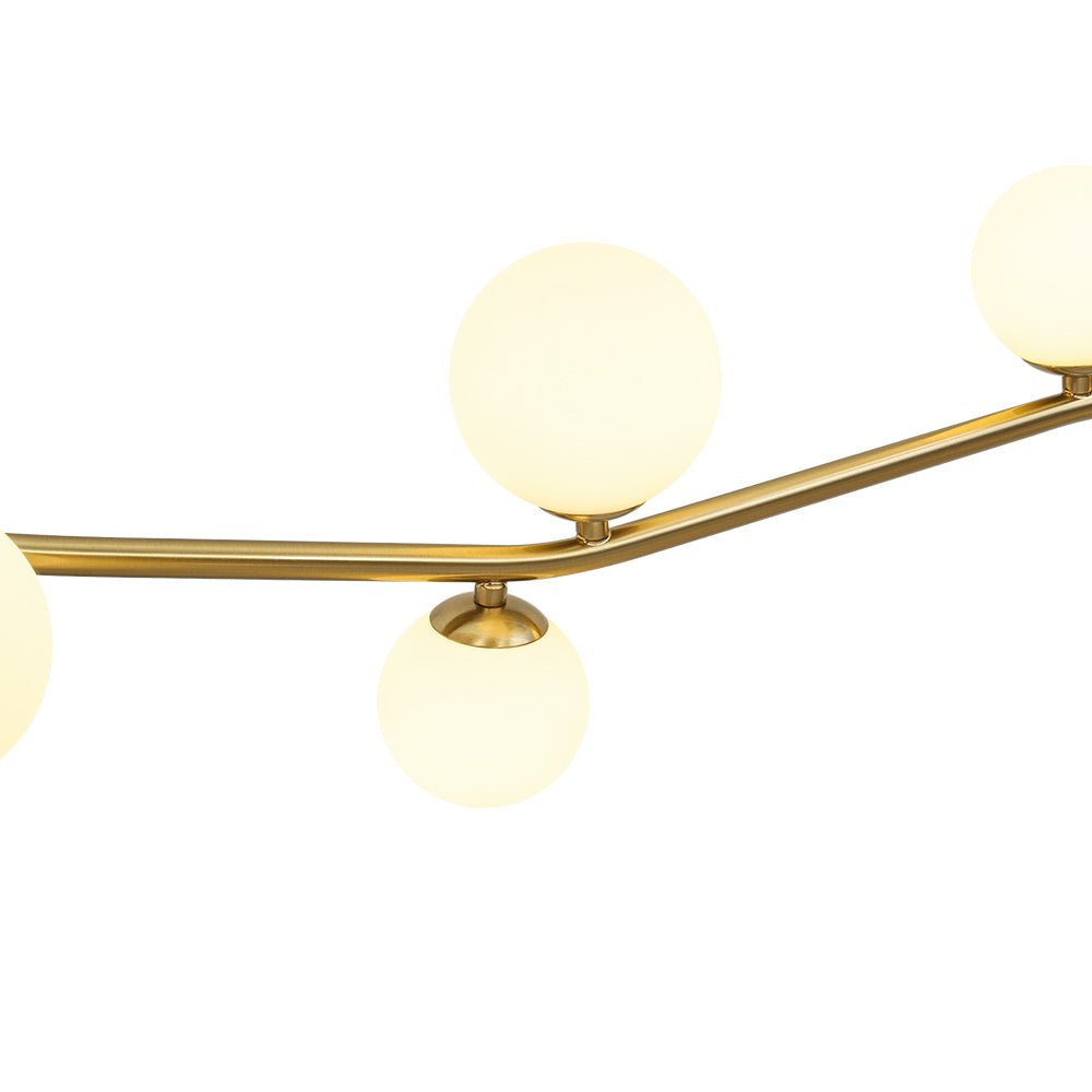 Eiriksd Funky Curved Linear Glass Chandelier - Lamp Copper