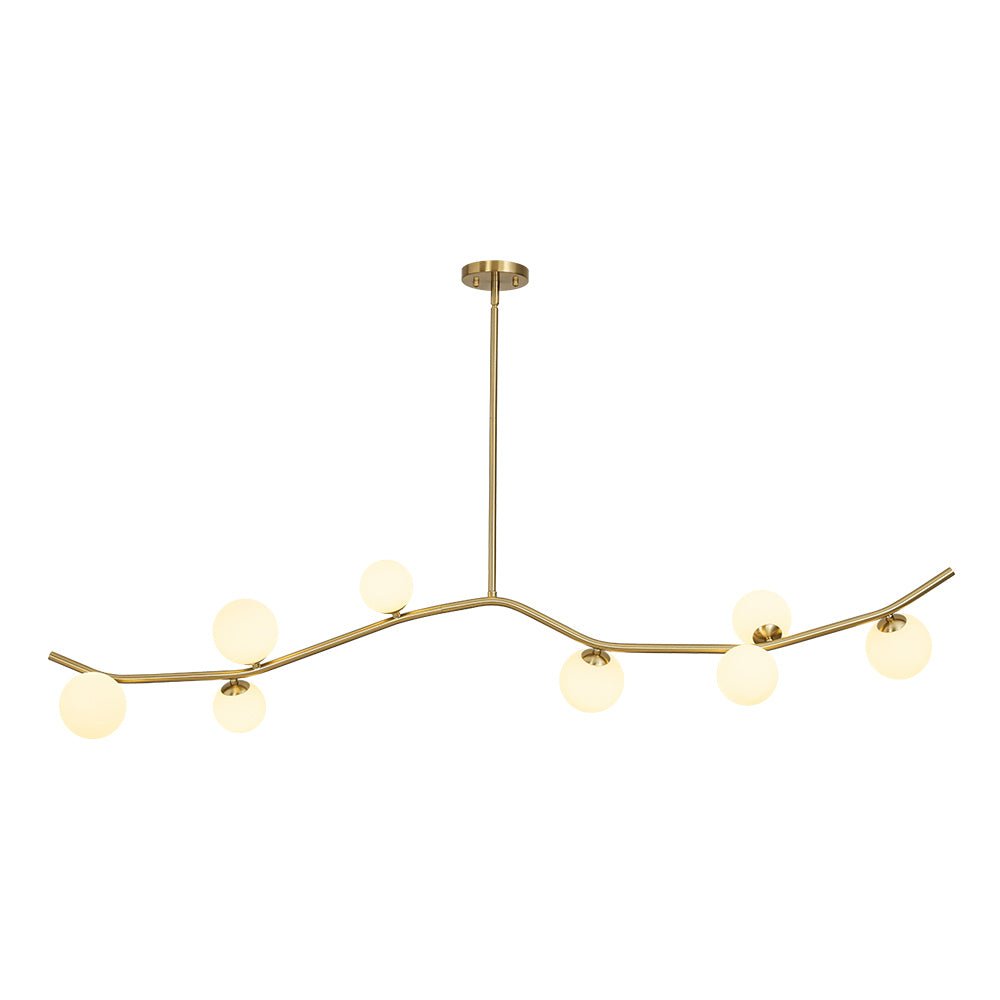 Eiriksd Funky Curved Linear Glass Chandelier - Lamp Copper