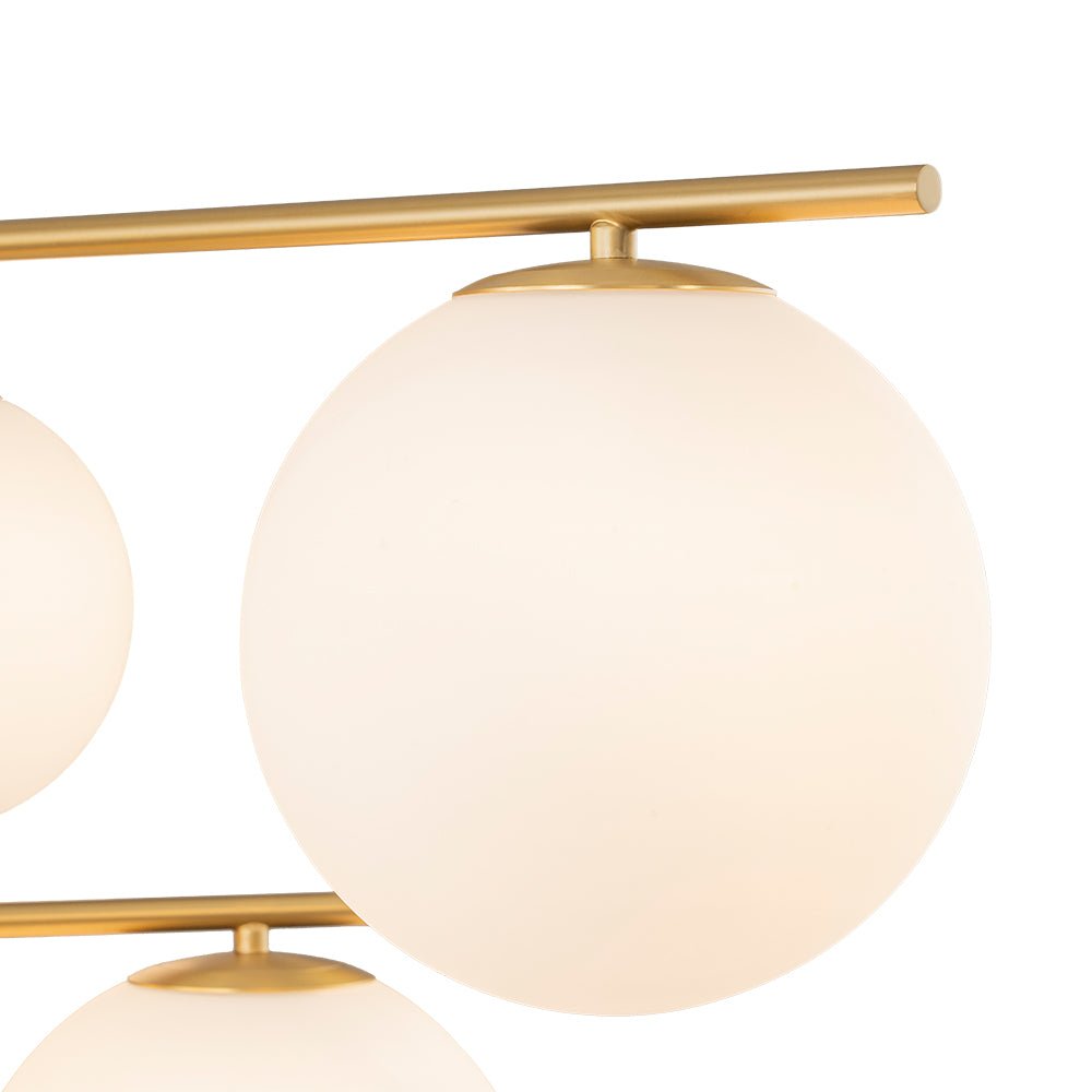 Ildvuva Funky Linear Sputnik Globe Tier Bubble Opal Glass Chandelier - Lamp Copper
