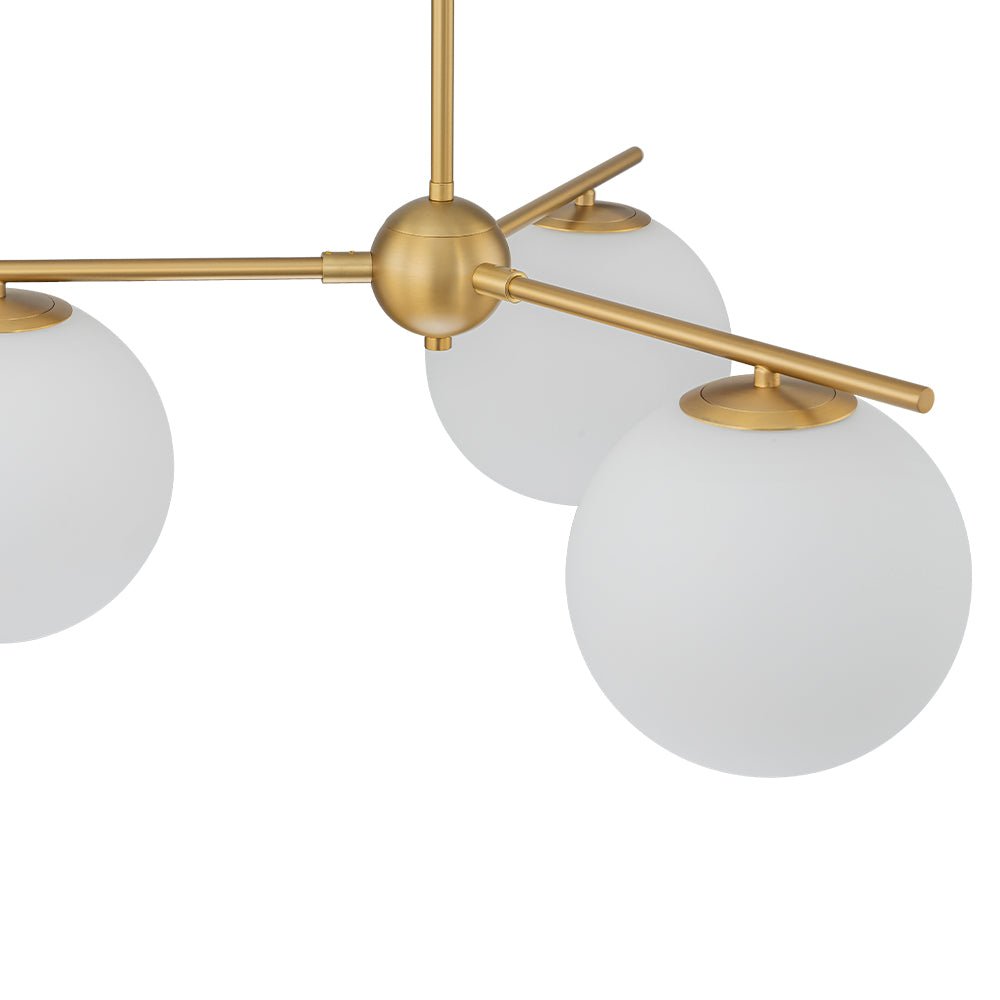Ildvuva Funky Linear Sputnik Globe Tier Bubble Opal Glass Chandelier - Lamp Copper