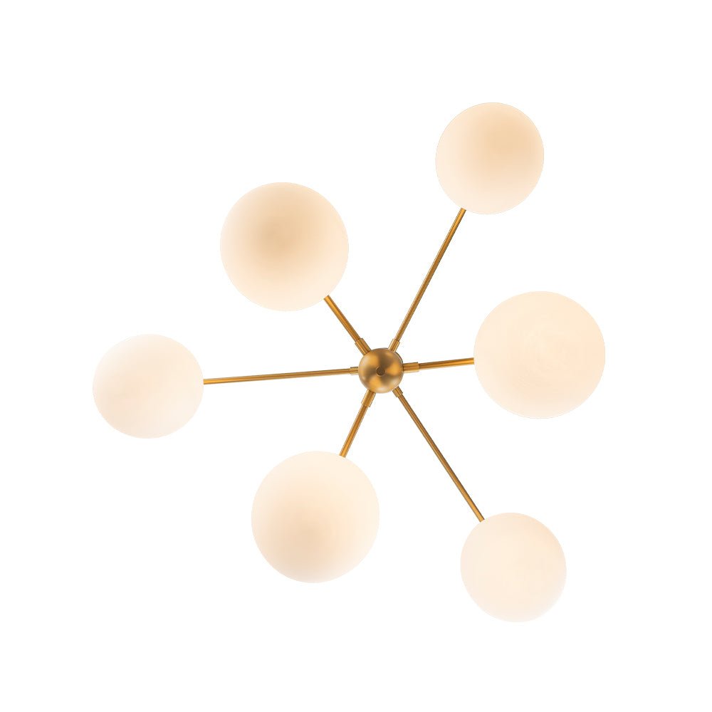 Ildvuva Funky Linear Sputnik Globe Tier Bubble Opal Glass Chandelier - Lamp Copper