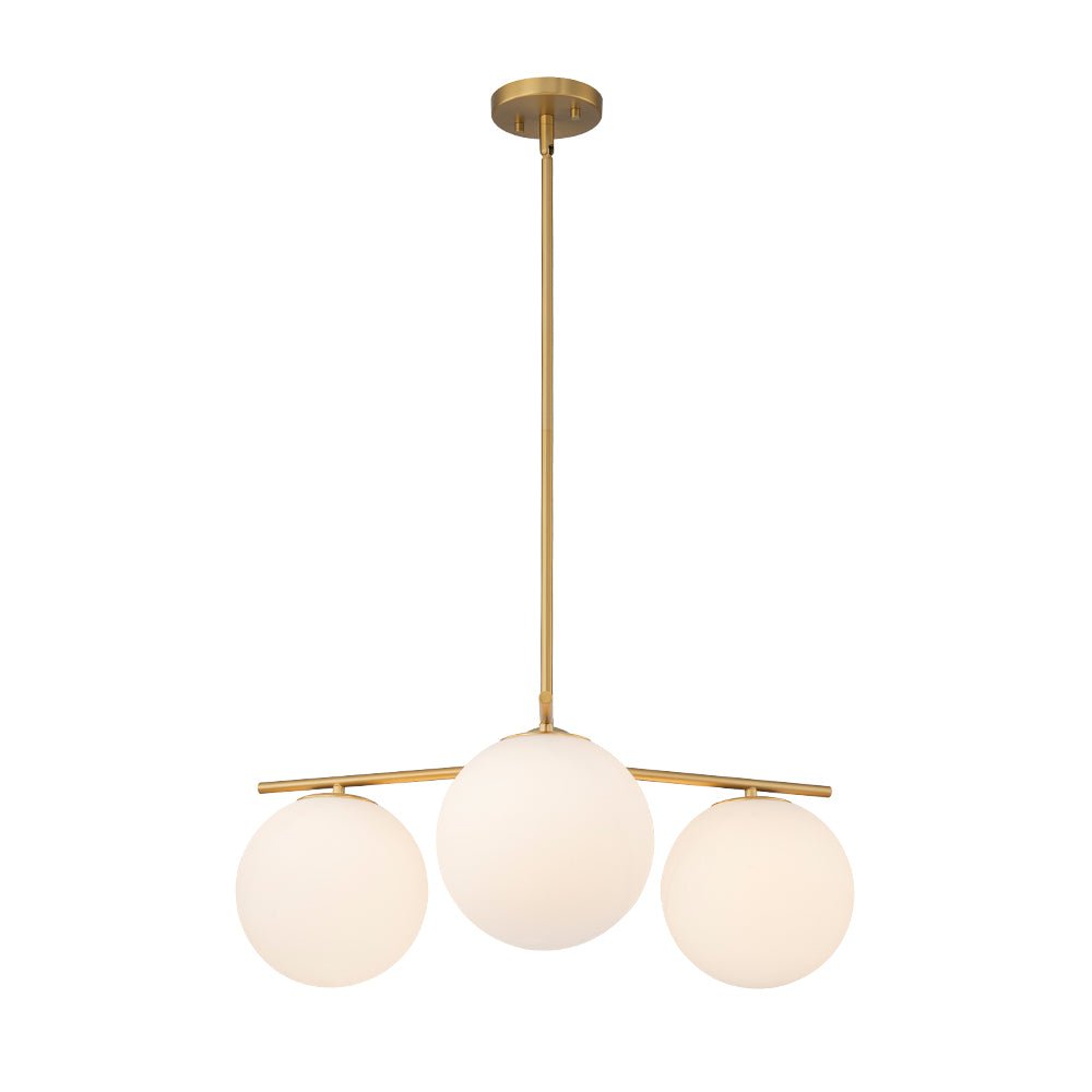 Ildvuva Funky Linear Sputnik Globe Tier Bubble Opal Glass Chandelier - Lamp Copper