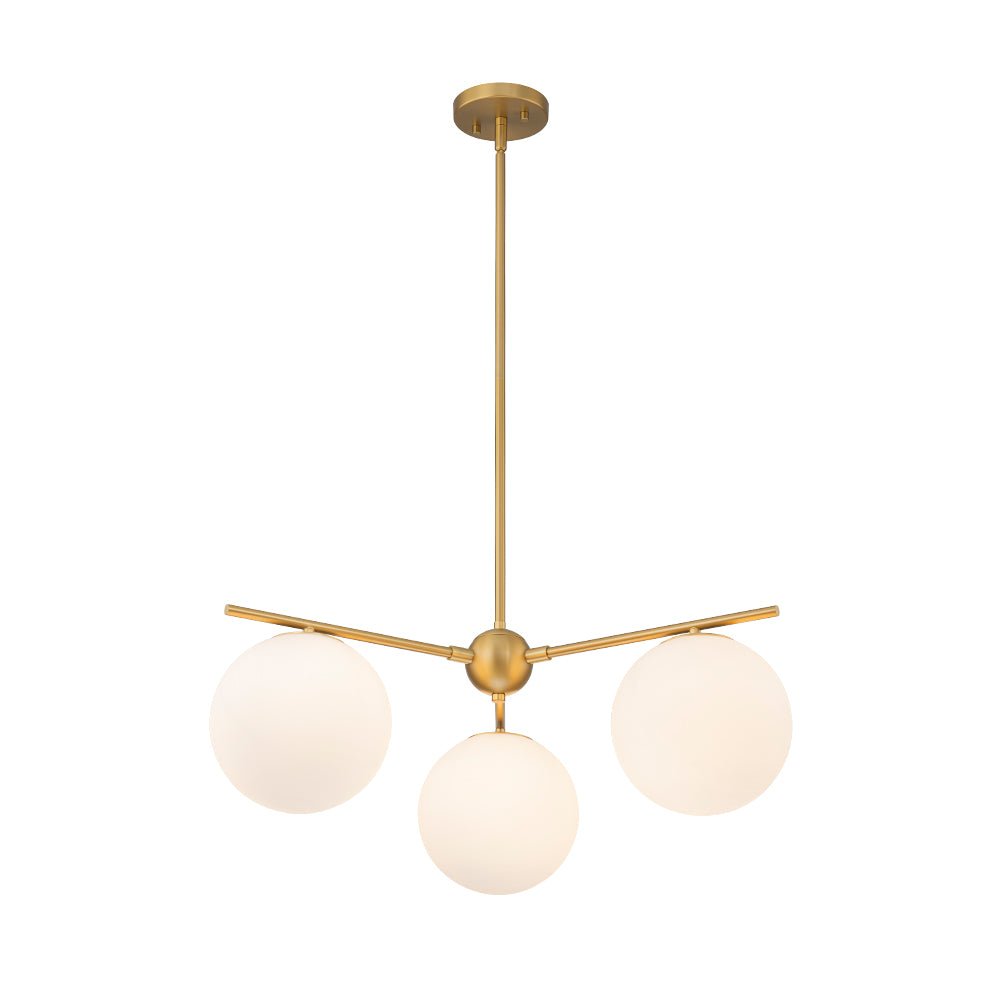 Ildvuva Funky Linear Sputnik Globe Tier Bubble Opal Glass Chandelier - Lamp Copper