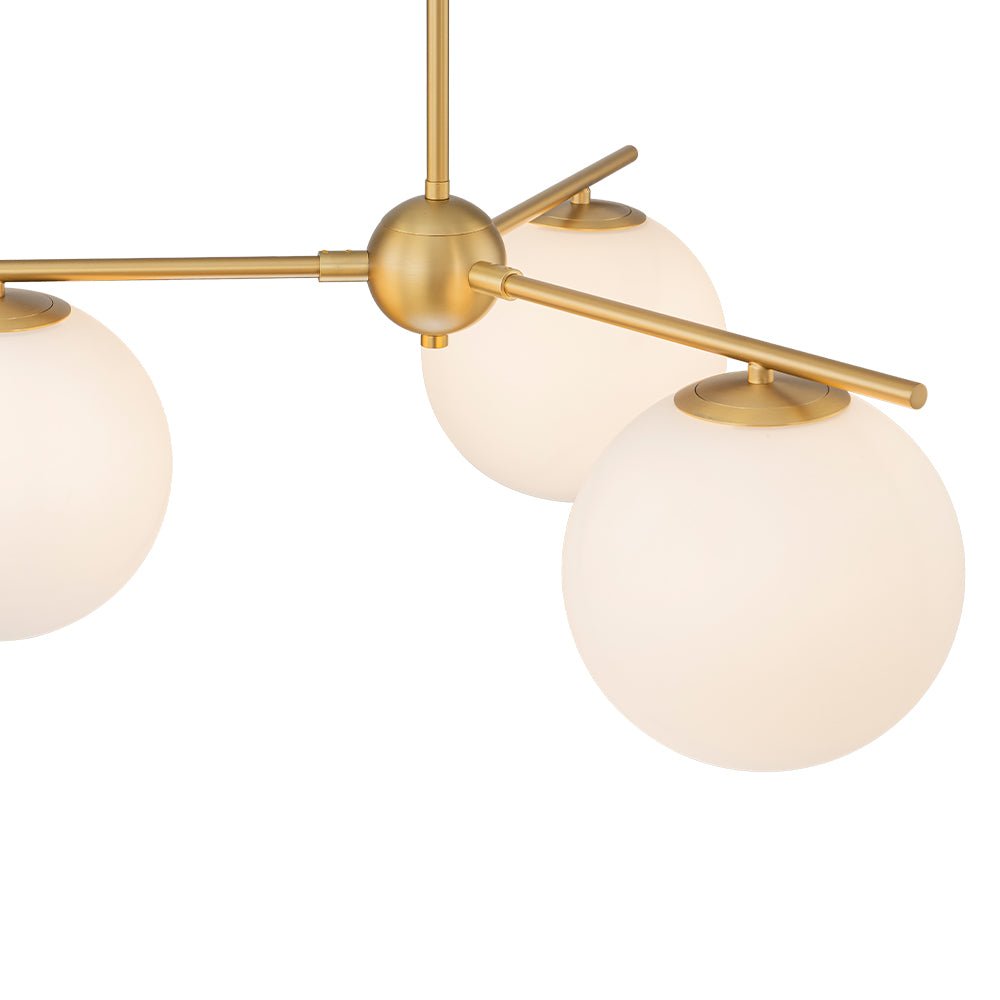 Ildvuva Funky Linear Sputnik Globe Tier Bubble Opal Glass Chandelier - Lamp Copper