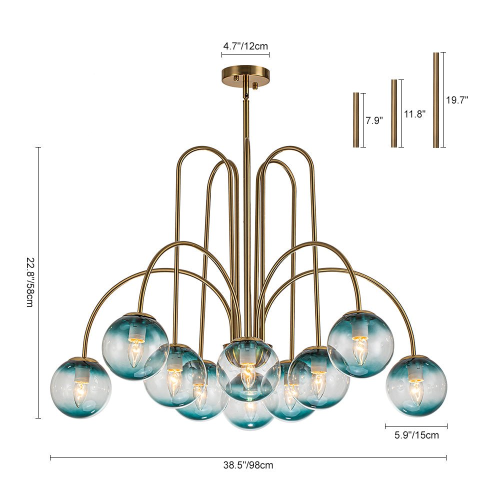 Eiriksun Individual Creativity Glass Chandelier - Lamp Copper