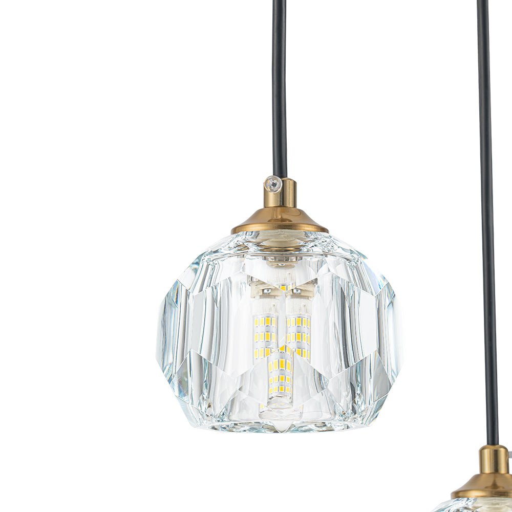 Zoruvyx Glam Cluster Cutting Crystal Pendant Chandelier - Lamp Copper