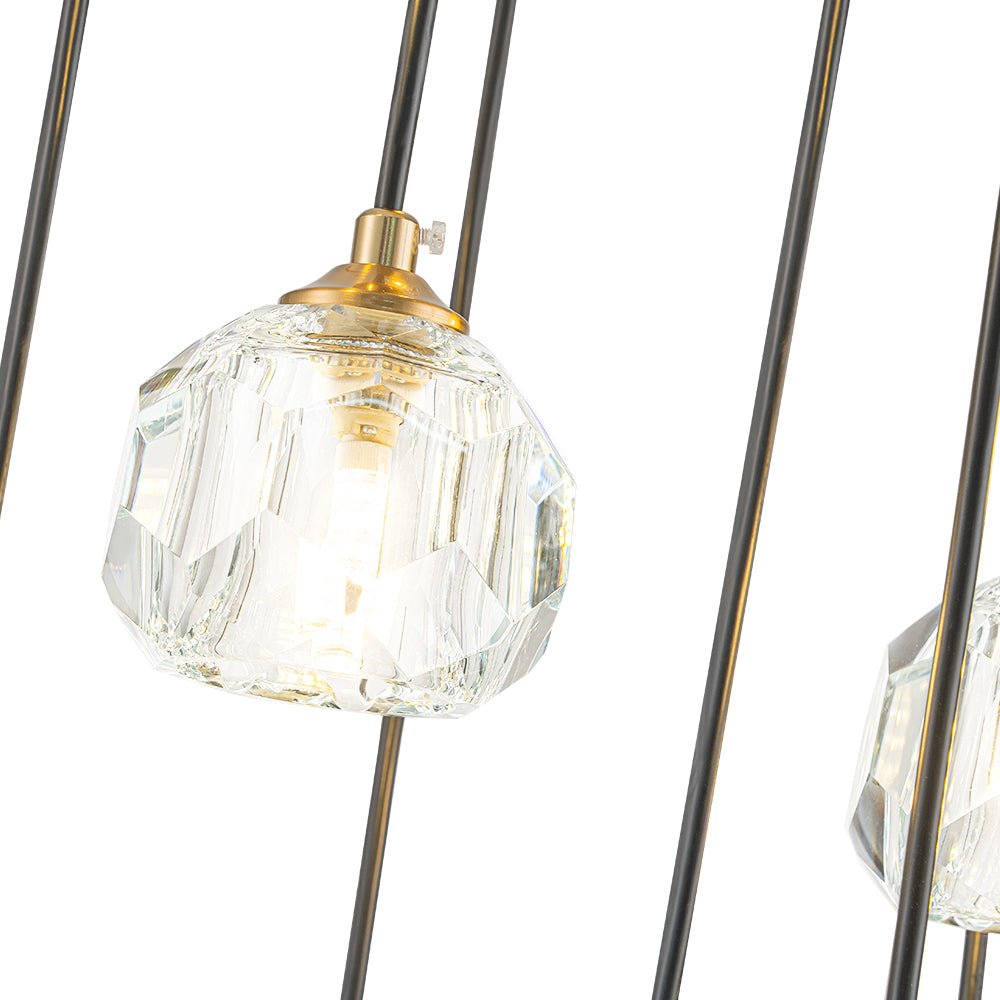 Zoruvyx Glam Cluster Cutting Crystal Pendant Chandelier - Lamp Copper