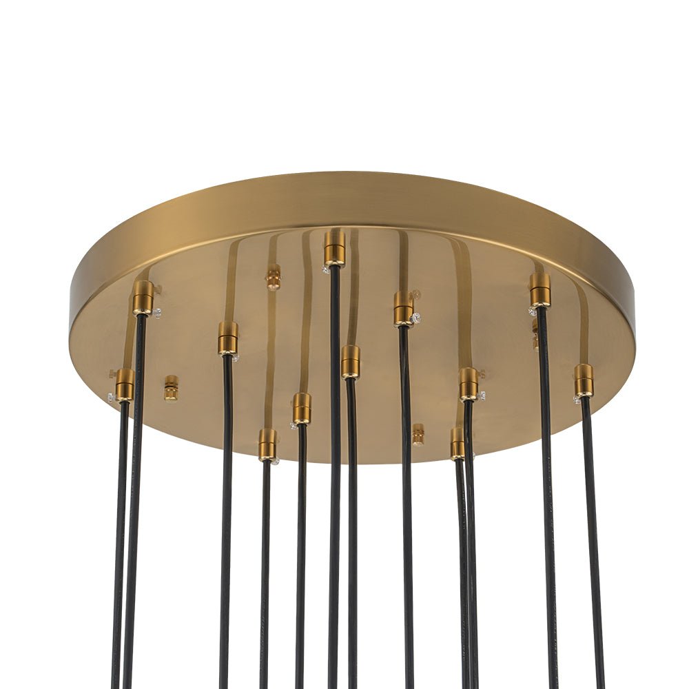Zoruvyx Glam Cluster Cutting Crystal Pendant Chandelier - Lamp Copper