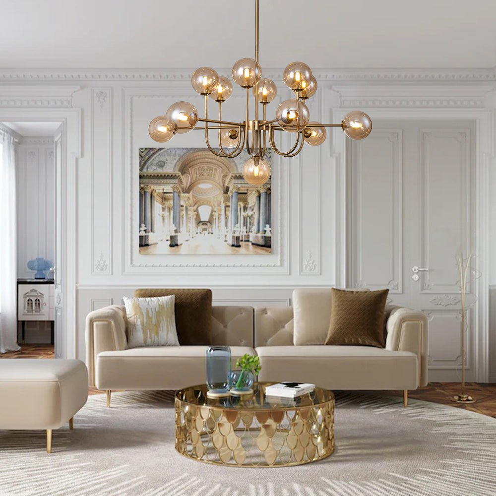 Tindra Modern Sputnik Glass Chandelier - Lamp Copper