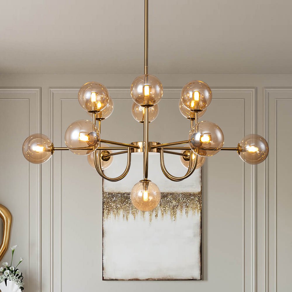 Tindra Modern Sputnik Glass Chandelier - Lamp Copper