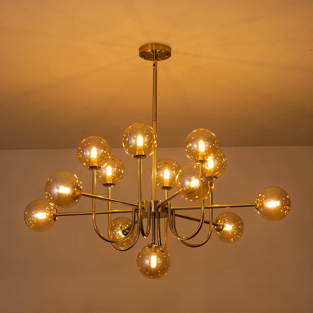 Tindra Modern Sputnik Glass Chandelier - Lamp Copper