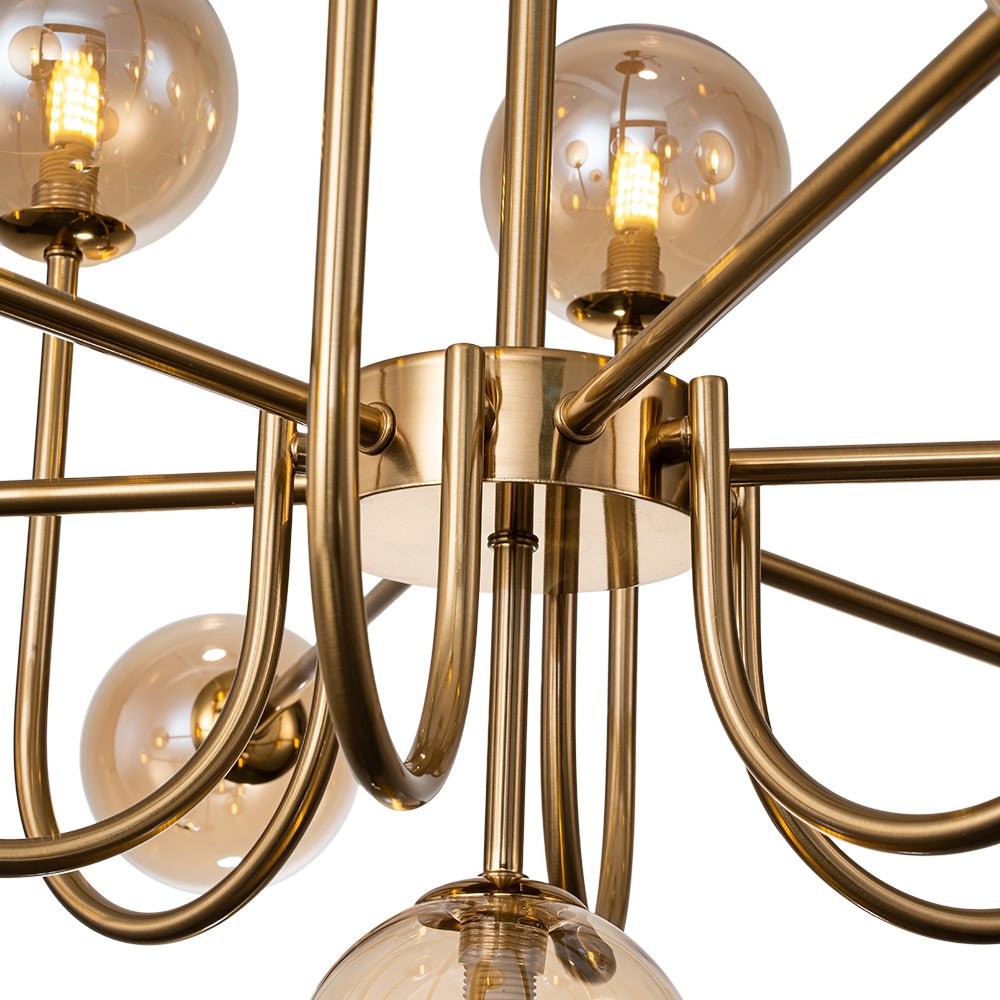 Tindra Modern Sputnik Glass Chandelier - Lamp Copper