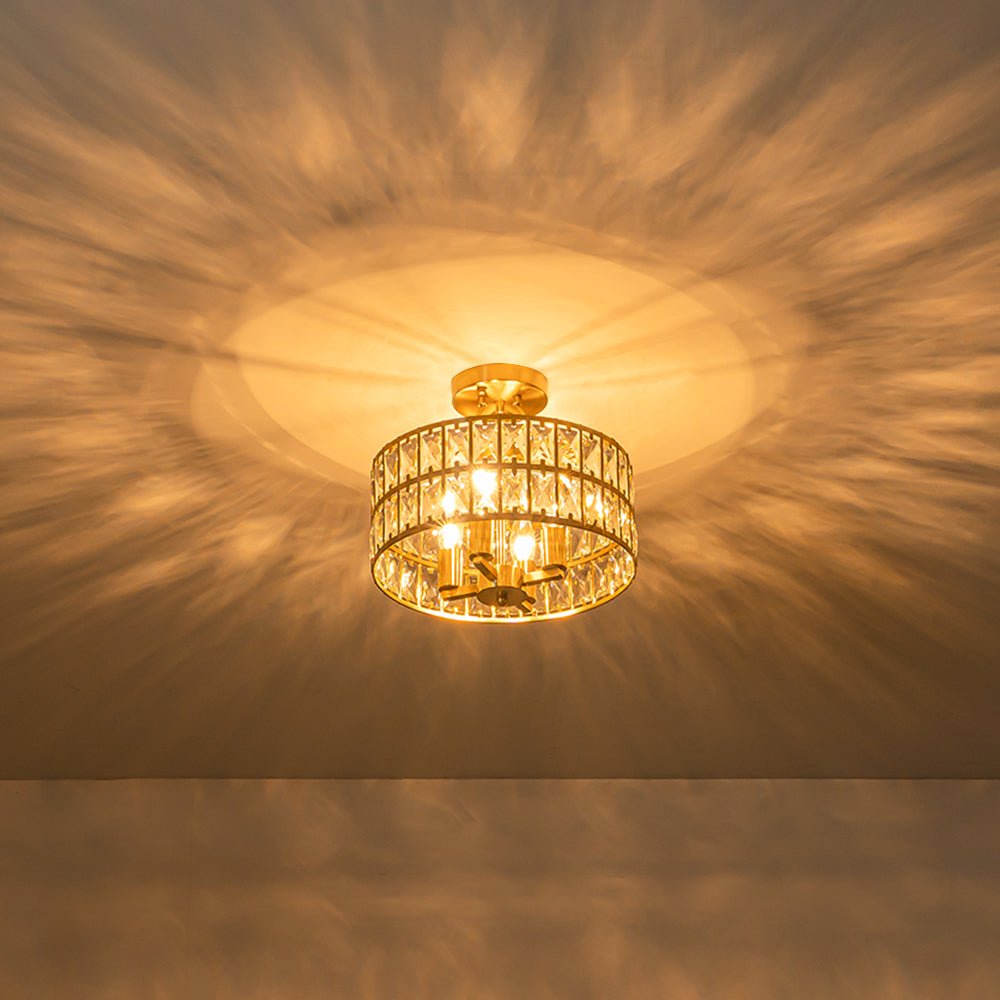 Nordunix Modern Glam Crystal Ceiling Light - Lamp Copper