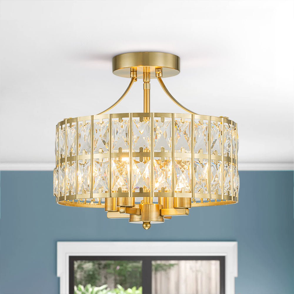 Nordunix Modern Glam Crystal Ceiling Light - Lamp Copper