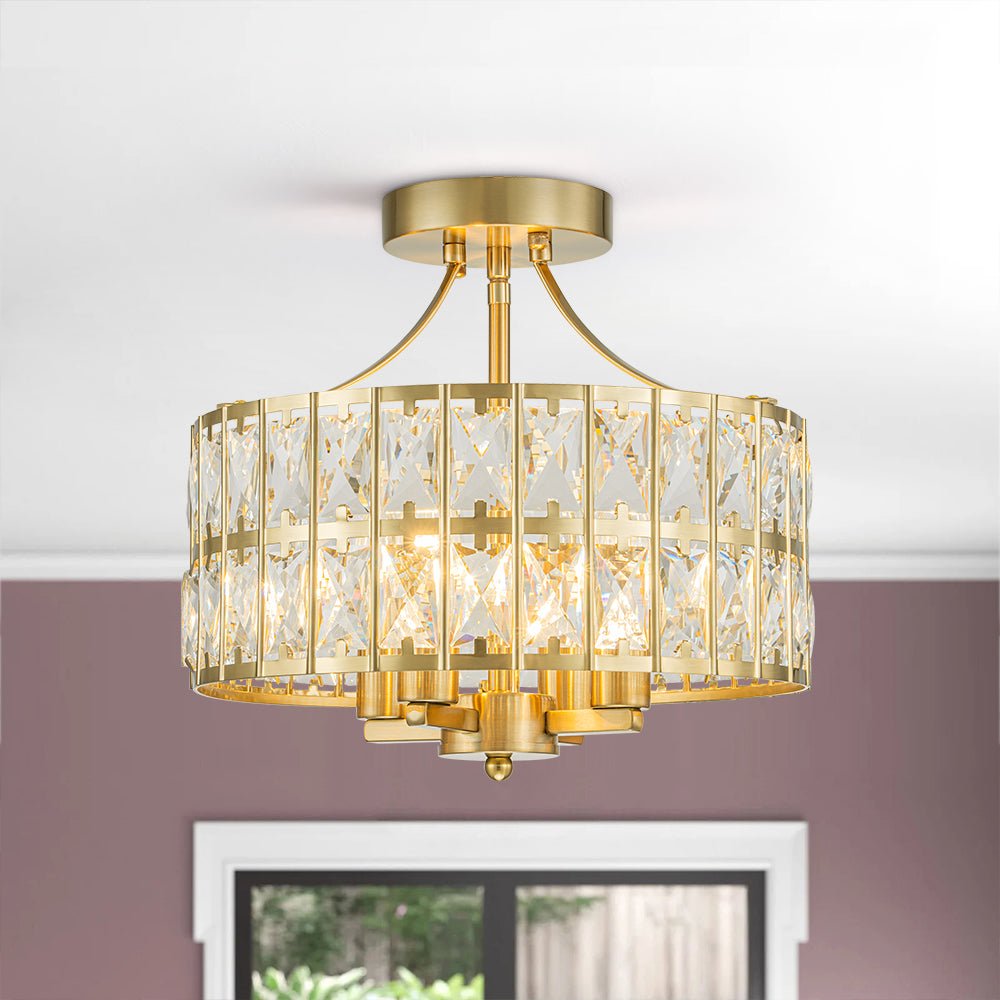 Nordunix Modern Glam Crystal Ceiling Light - Lamp Copper