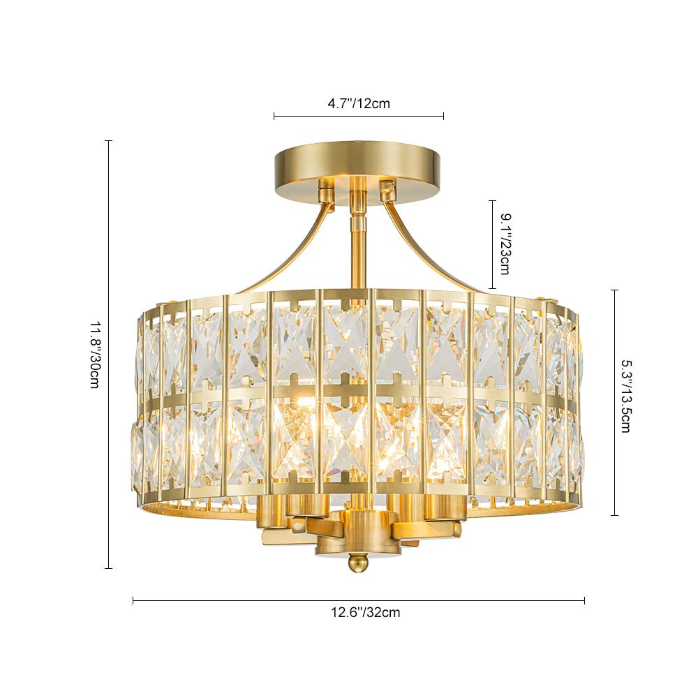 Nordunix Modern Glam Crystal Ceiling Light - Lamp Copper