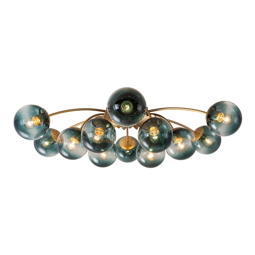 Astria Modern Glass Semi Flush Chandelier - Lamp Copper