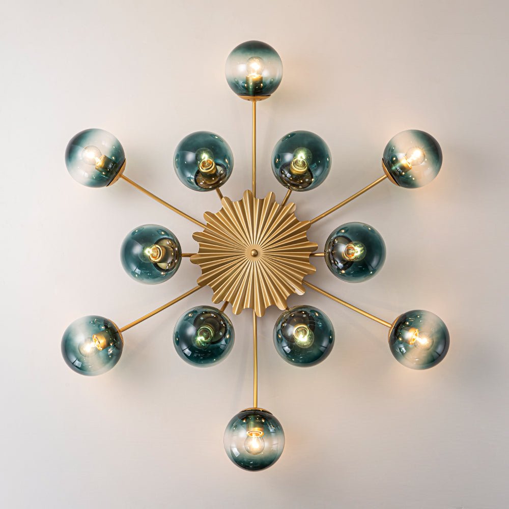 Astria Modern Glass Semi Flush Chandelier - Lamp Copper