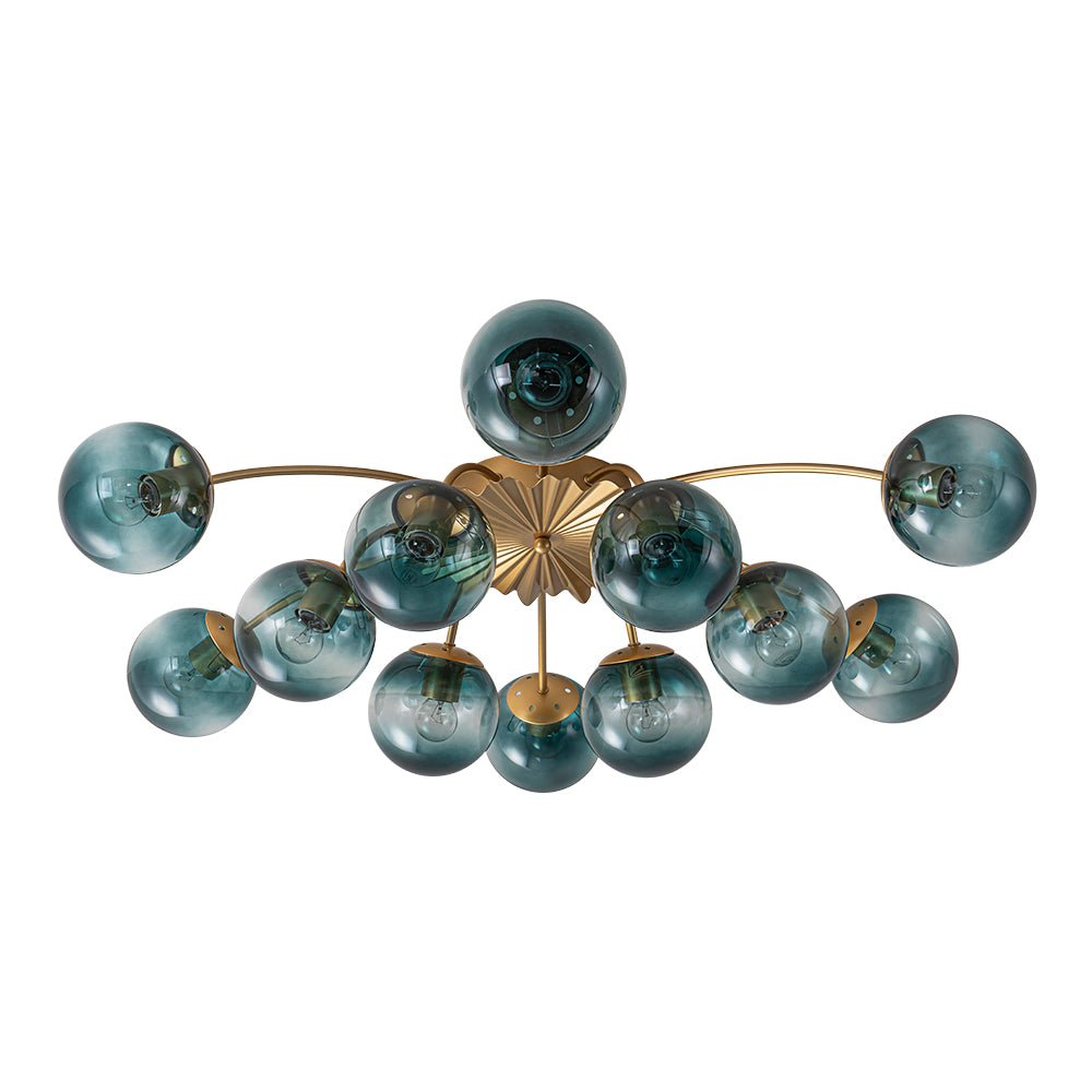 Astria Modern Glass Semi Flush Chandelier - Lamp Copper
