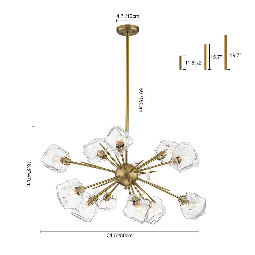 Anemos Scandinavian Metal Chandelier - Lamp Copper