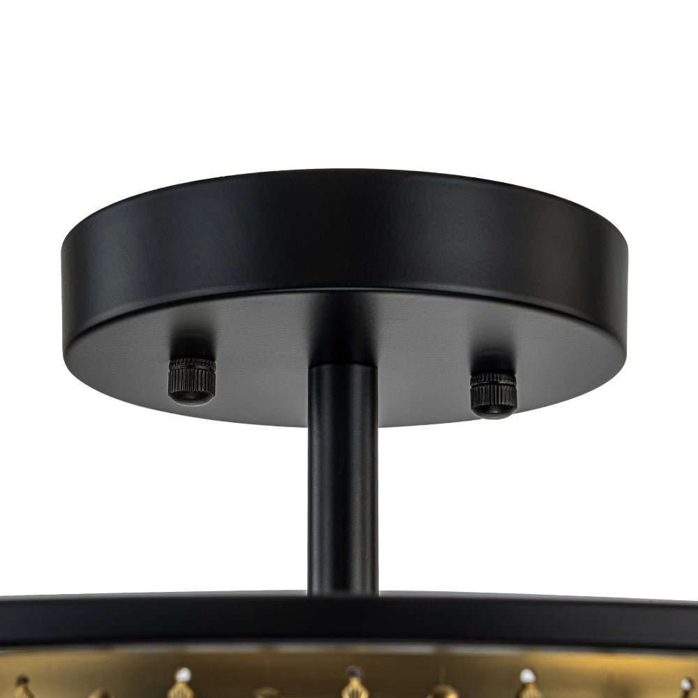 Qvistari Minimalist Crystal Semi Flush Ceiling Light - Lamp Copper