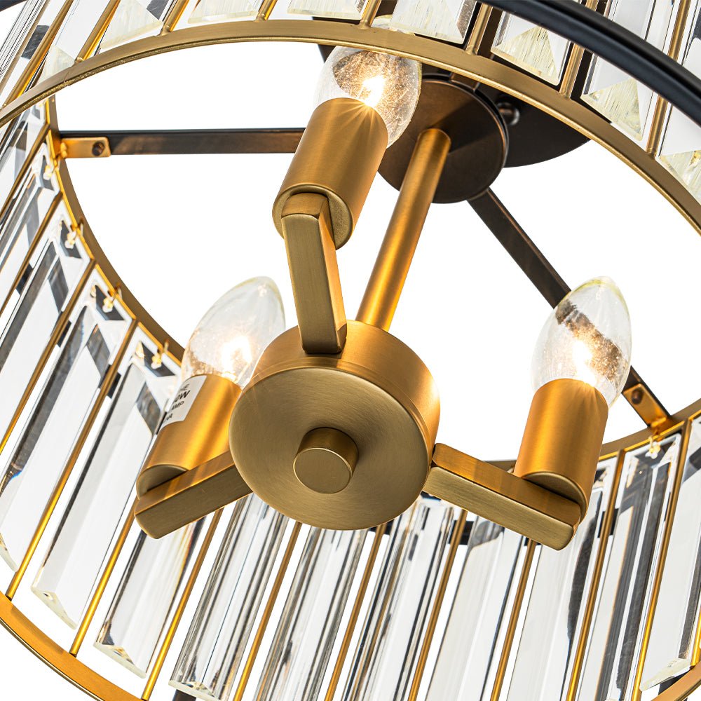 Qvistari Minimalist Crystal Semi Flush Ceiling Light - Lamp Copper