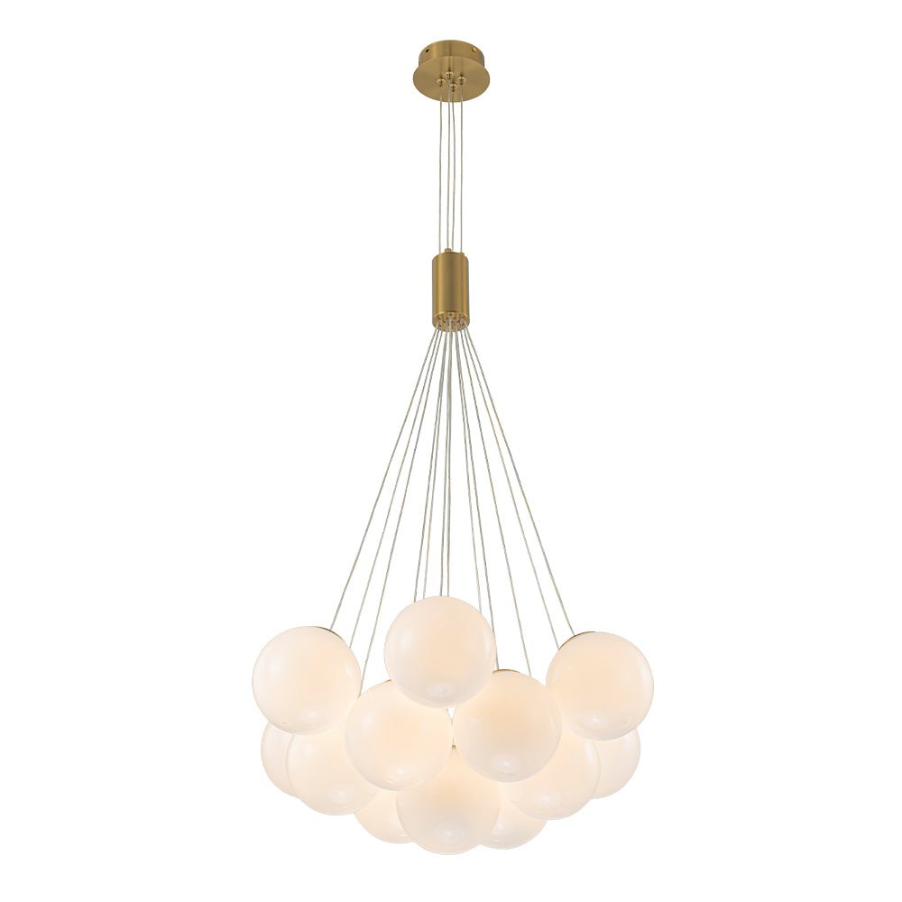 Fljotuvyx Glam Shine Globe Cluster Bubble Opal Glass Chandelier - Lamp Copper