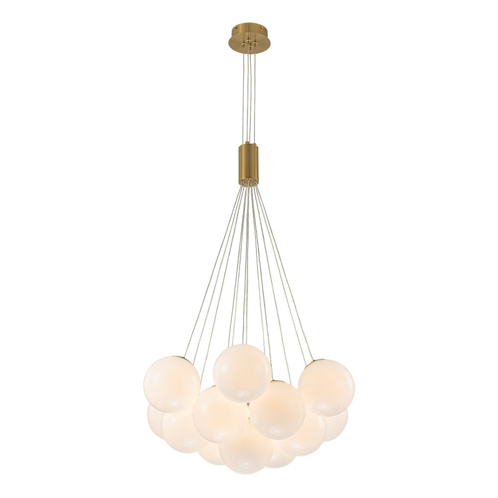 Fljotuvyx Glam Shine Globe Cluster Bubble Opal Glass Chandelier - Lamp Copper