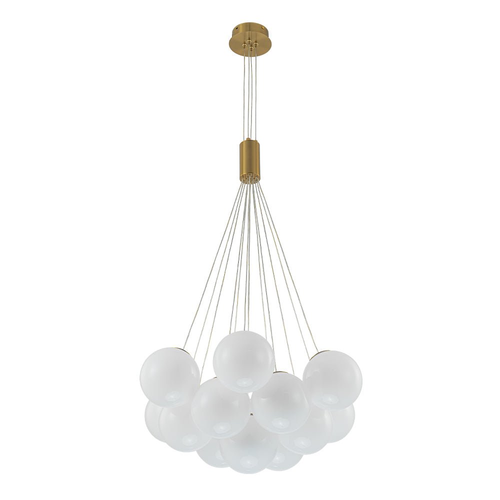 Fljotuvyx Glam Shine Globe Cluster Bubble Opal Glass Chandelier - Lamp Copper