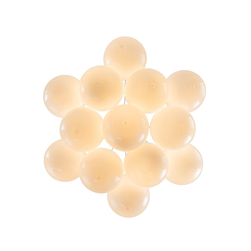 Fljotuvyx Glam Shine Globe Cluster Bubble Opal Glass Chandelier - Lamp Copper