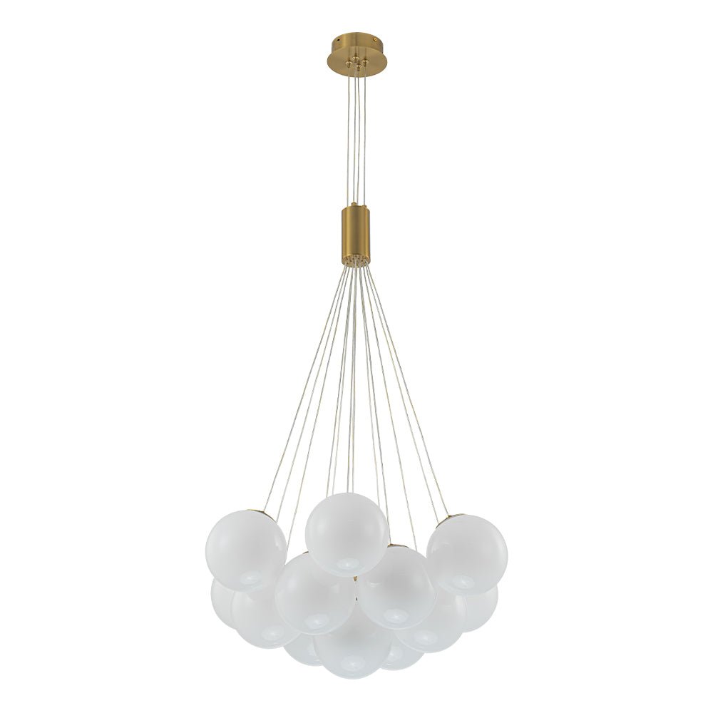 Fljotuvyx Glam Shine Globe Cluster Bubble Opal Glass Chandelier - Lamp Copper