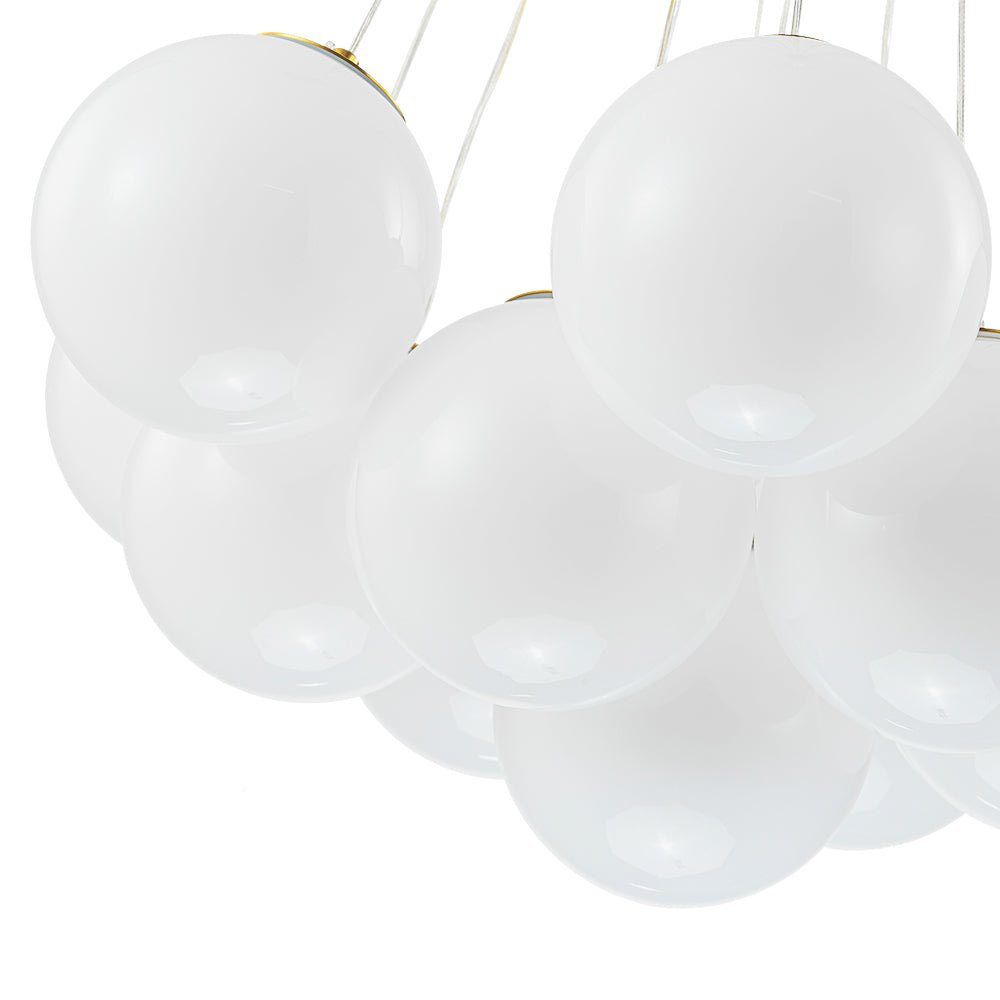 Fljotuvyx Glam Shine Globe Cluster Bubble Opal Glass Chandelier - Lamp Copper