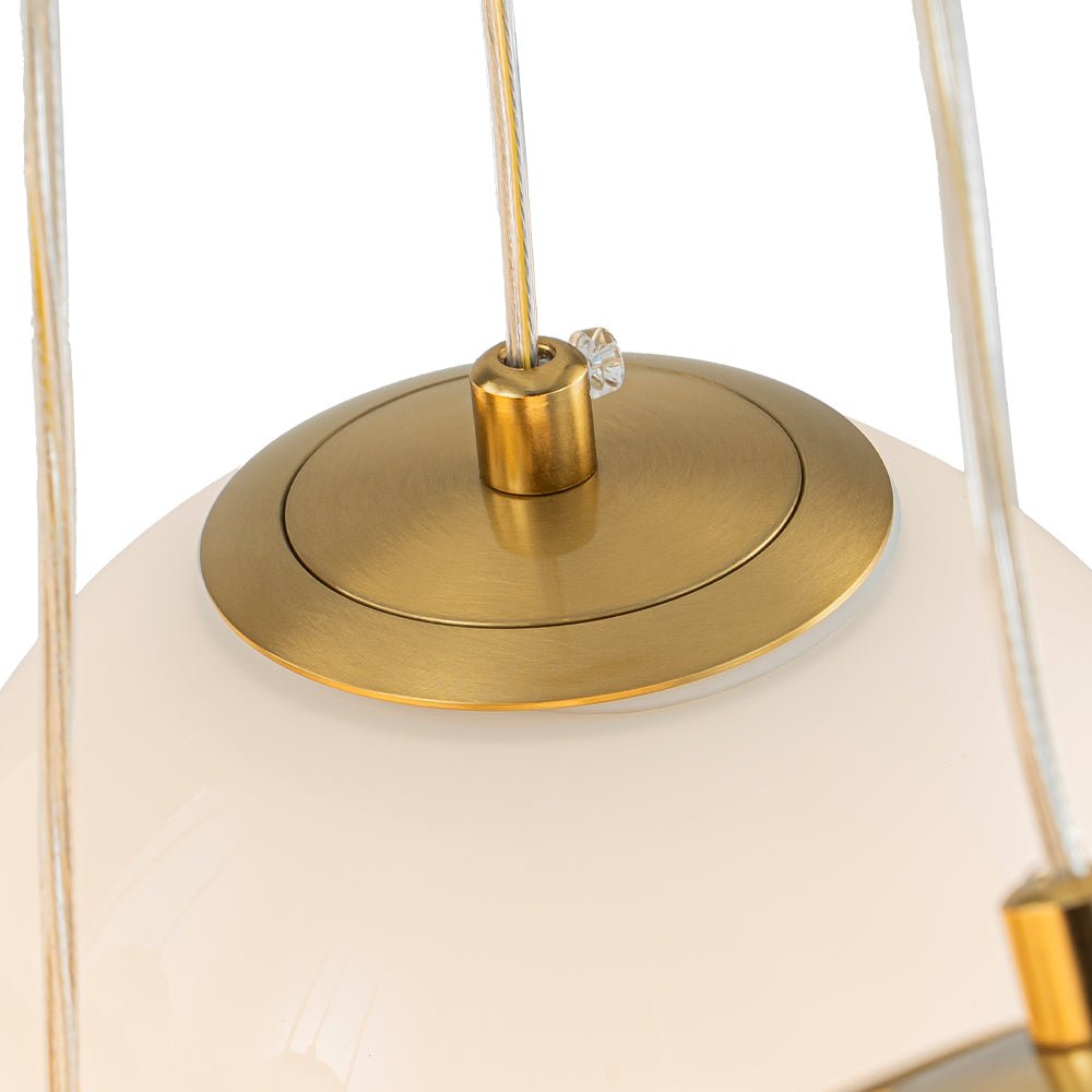 Fljotuvyx Glam Shine Globe Cluster Bubble Opal Glass Chandelier - Lamp Copper