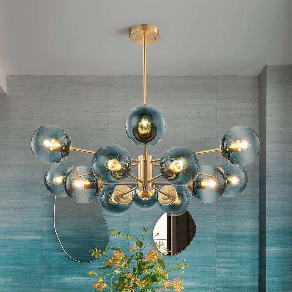 Plotur Tiered Globe Sputnik Glass Chandelier - Lamp Copper