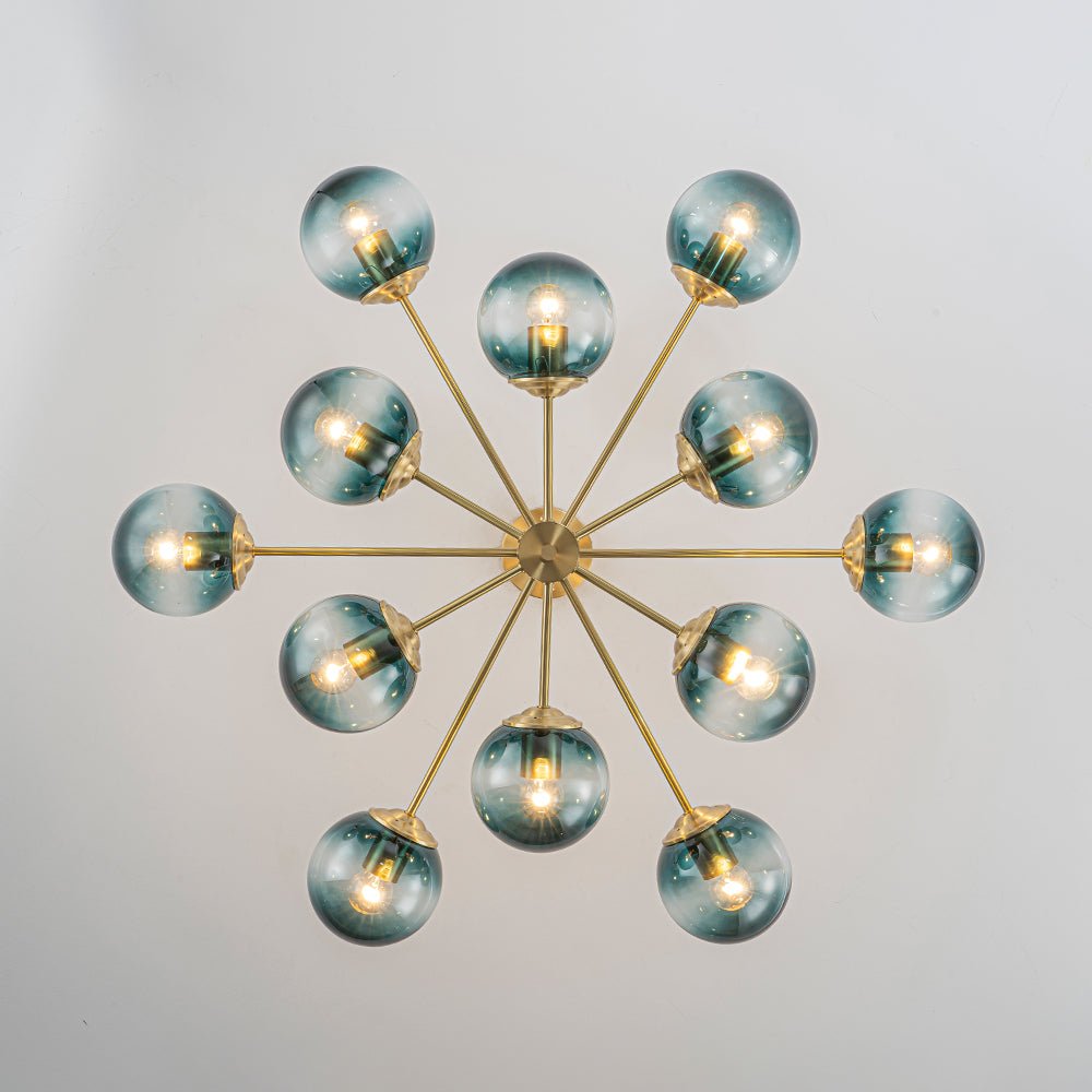 Plotur Tiered Globe Sputnik Glass Chandelier - Lamp Copper