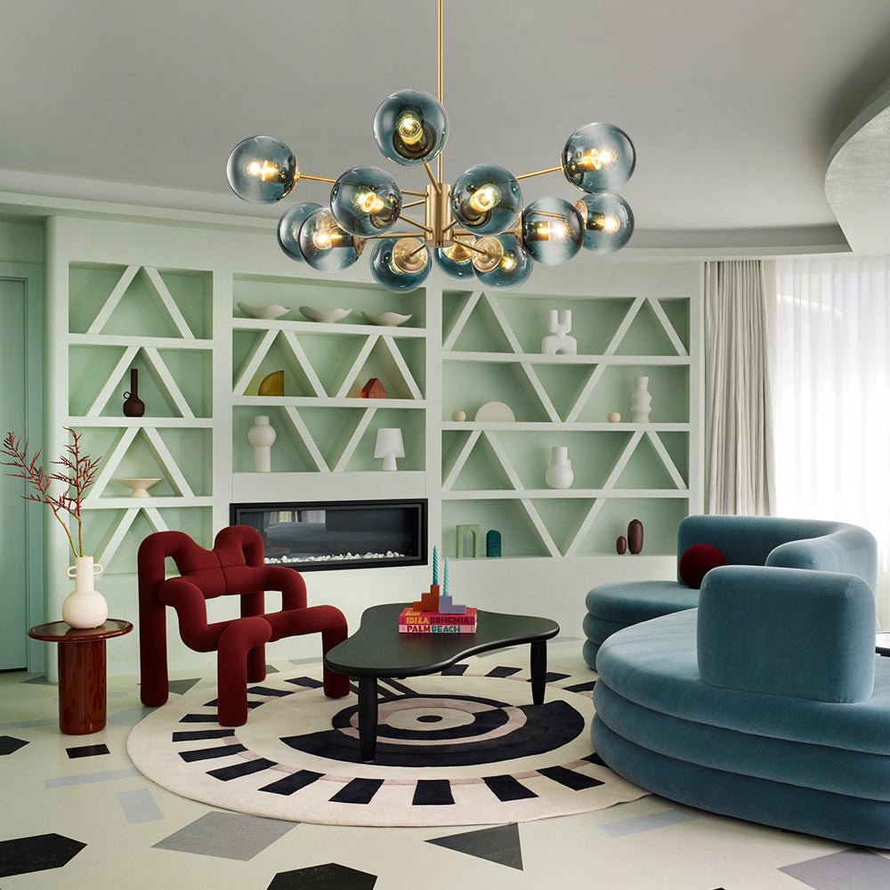 Plotur Tiered Globe Sputnik Glass Chandelier - Lamp Copper