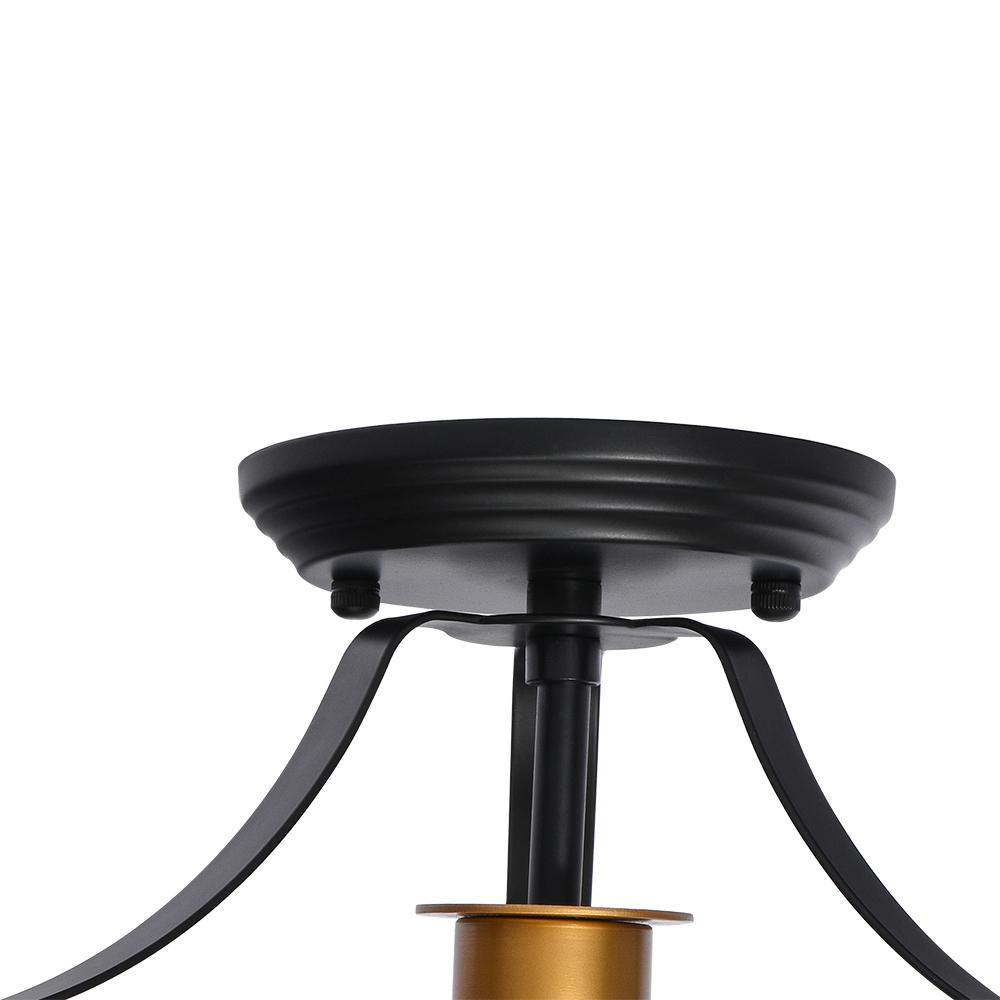 Alvorna Minimalist Glass Semi Flush Mount Ceiling Light - Lamp Copper