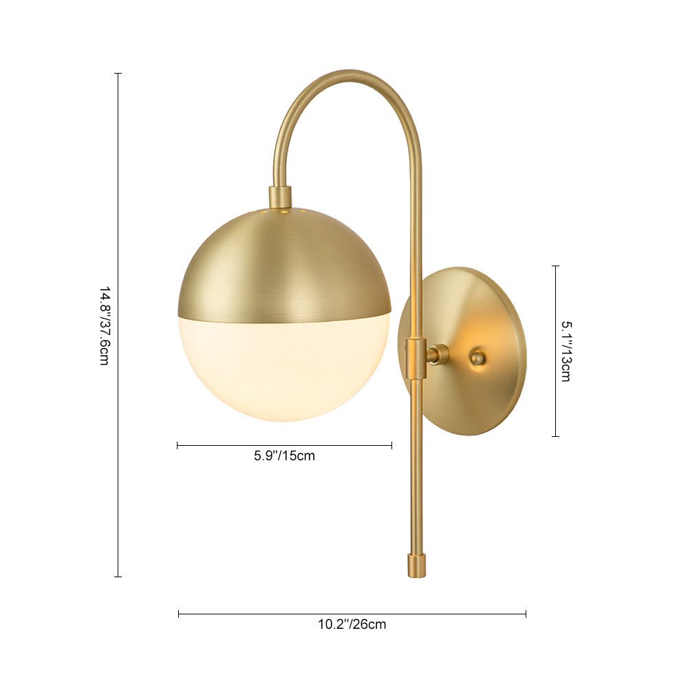 Norduri Globe Metal Wall Sconce - Lamp Copper