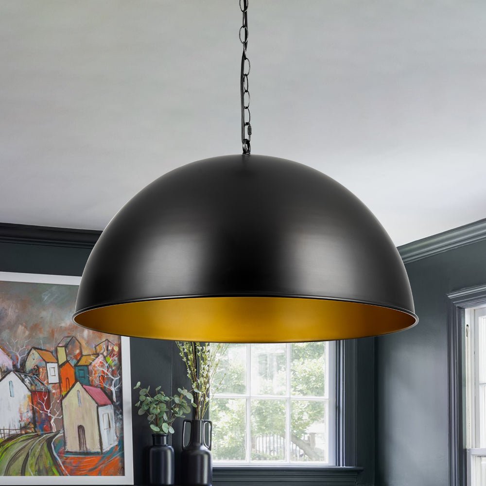 Aevuvyx Industrial Farmhouse Oversized Metal Pendant Light - Lamp Copper