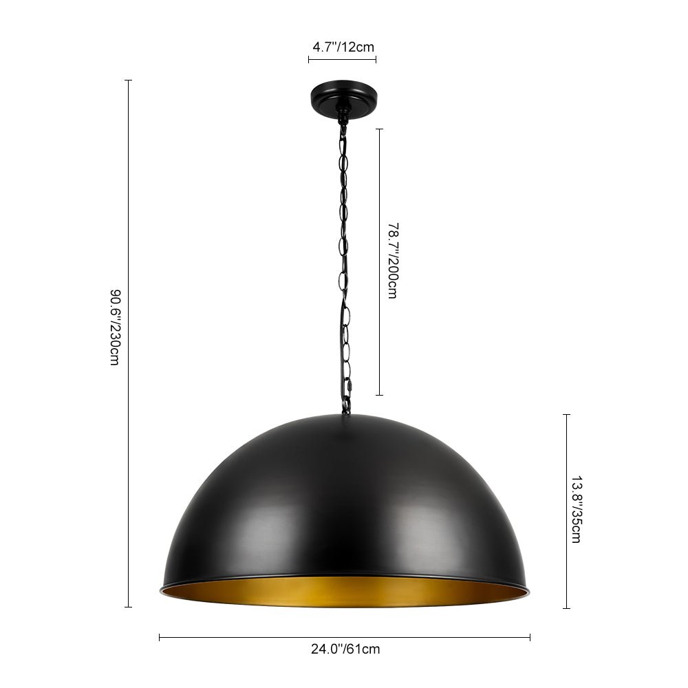 Aevuvyx Industrial Farmhouse Oversized Metal Pendant Light - Lamp Copper