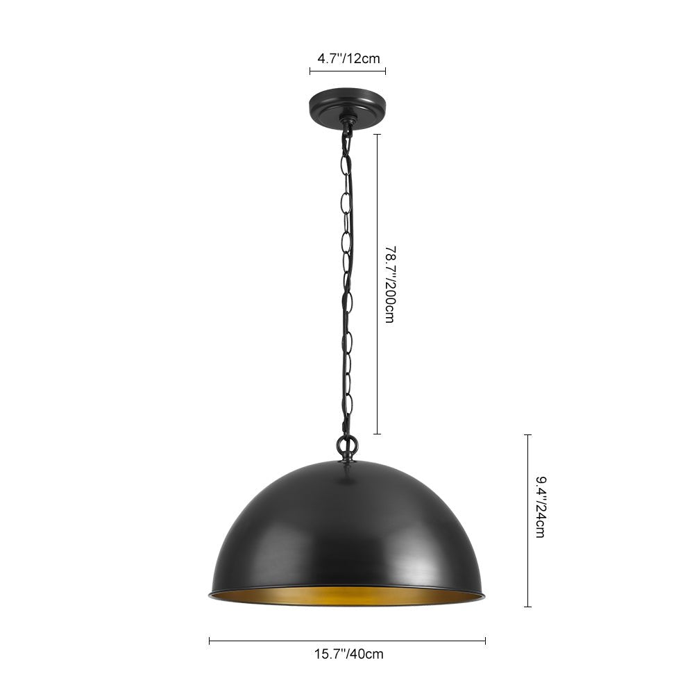 Aevuvyx Industrial Farmhouse Oversized Metal Pendant Light - Lamp Copper
