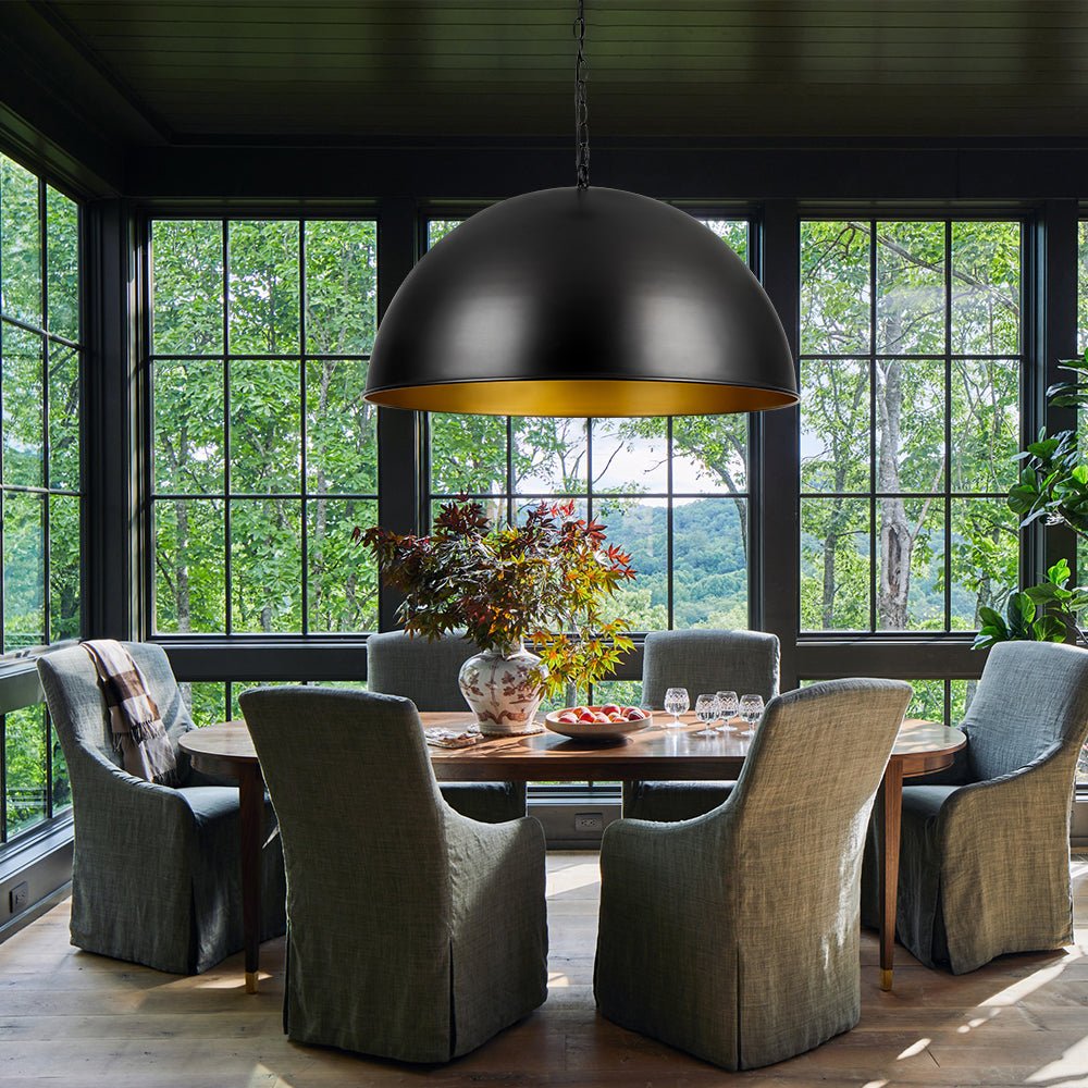 Aevuvyx Industrial Farmhouse Oversized Metal Pendant Light - Lamp Copper