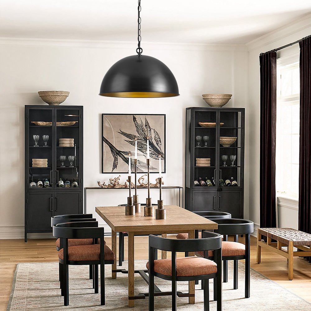 Aevuvyx Industrial Farmhouse Oversized Metal Pendant Light - Lamp Copper