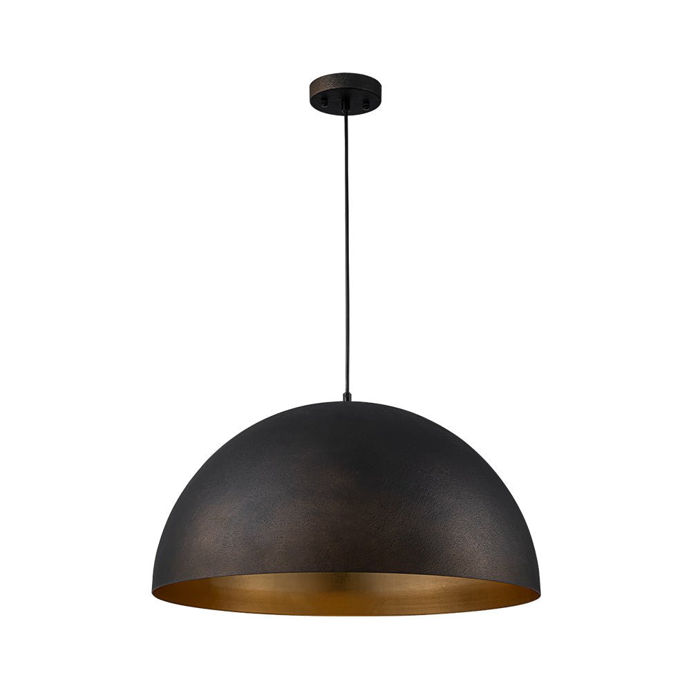 Lunari Industrial Metal Dome Pendant Light - Lamp Copper