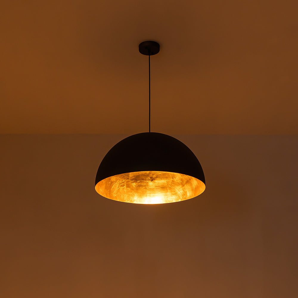 Lunari Industrial Metal Dome Pendant Light - Lamp Copper