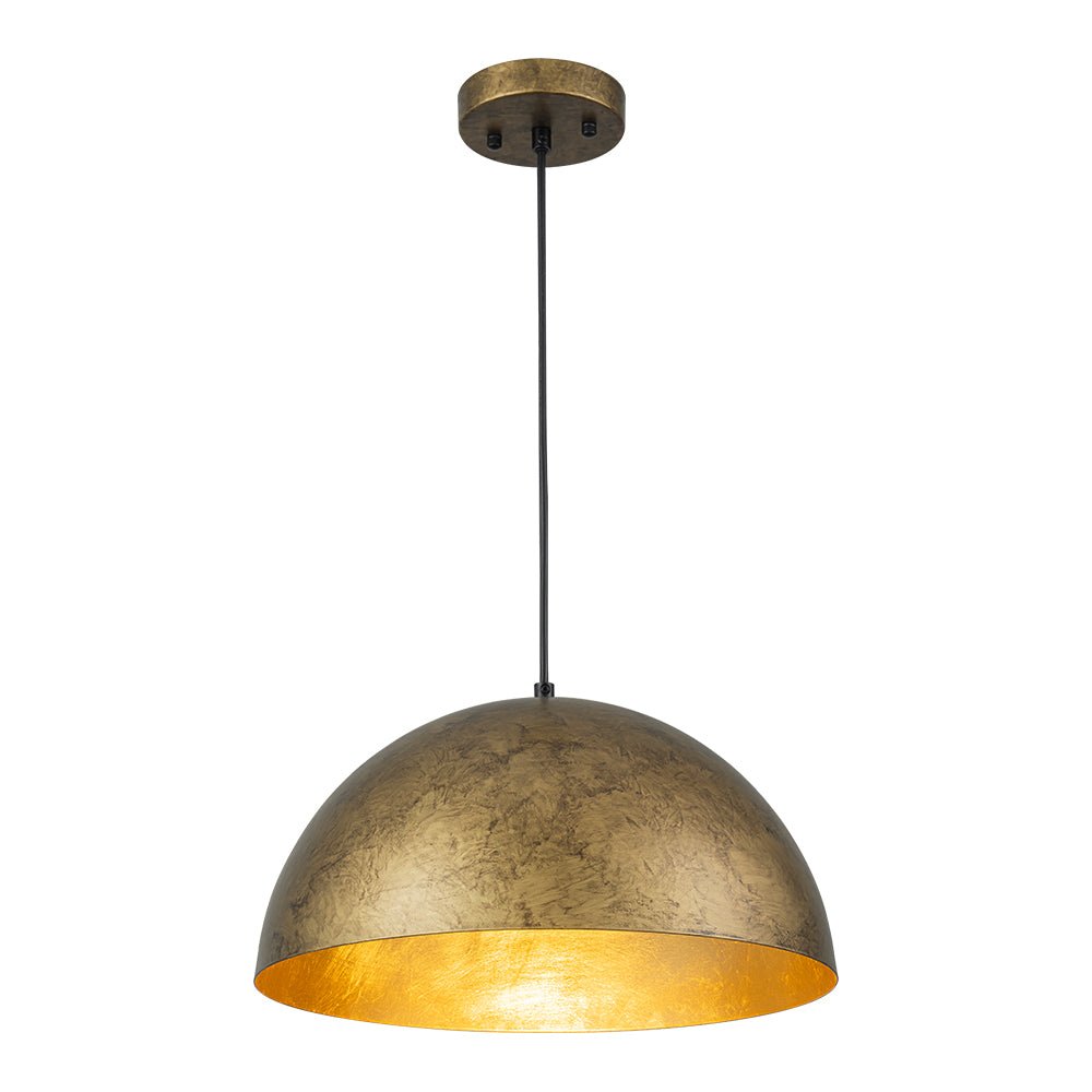 Lunari Industrial Metal Dome Pendant Light - Lamp Copper
