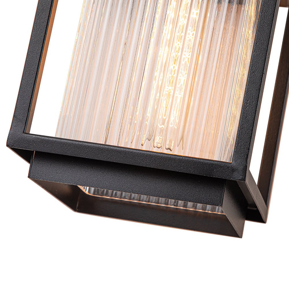 Vireon Outdoor Modern Glass Wall Lantern - Lamp Copper