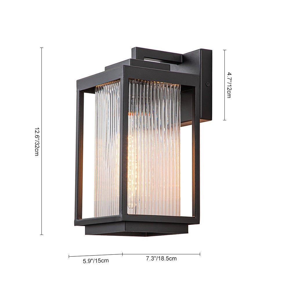 Vireon Outdoor Modern Glass Wall Lantern - Lamp Copper